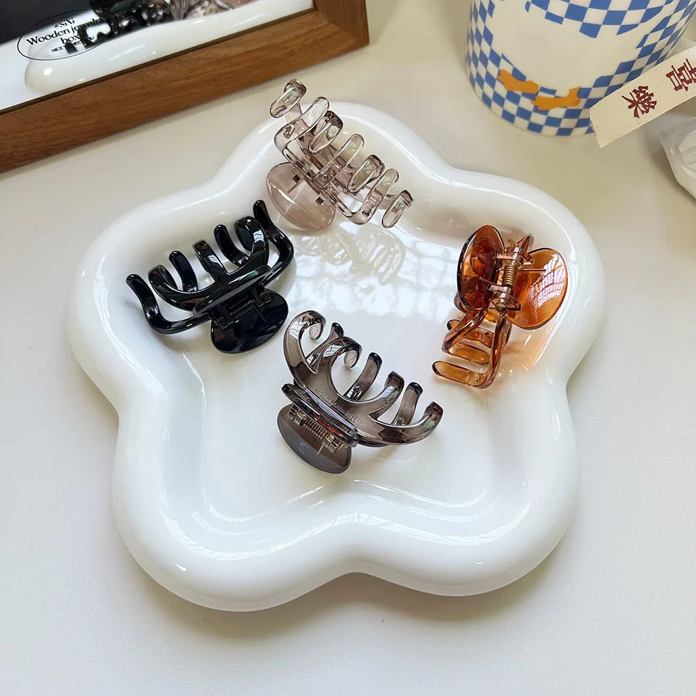 

Simple Crab Hair Claw Clips Barrettes Women Girls 6CM Medium Transparent Hair Clamps Shark Clips Ponytail Hair Accessories PC