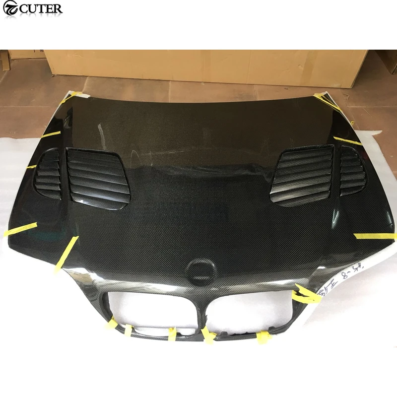 E46 3 Series Sedan M3 Style Carbon Fiber Front Engine Hood Bonnets Engine Covers for Bmw E36 325i Sedan 98-04 - view 6