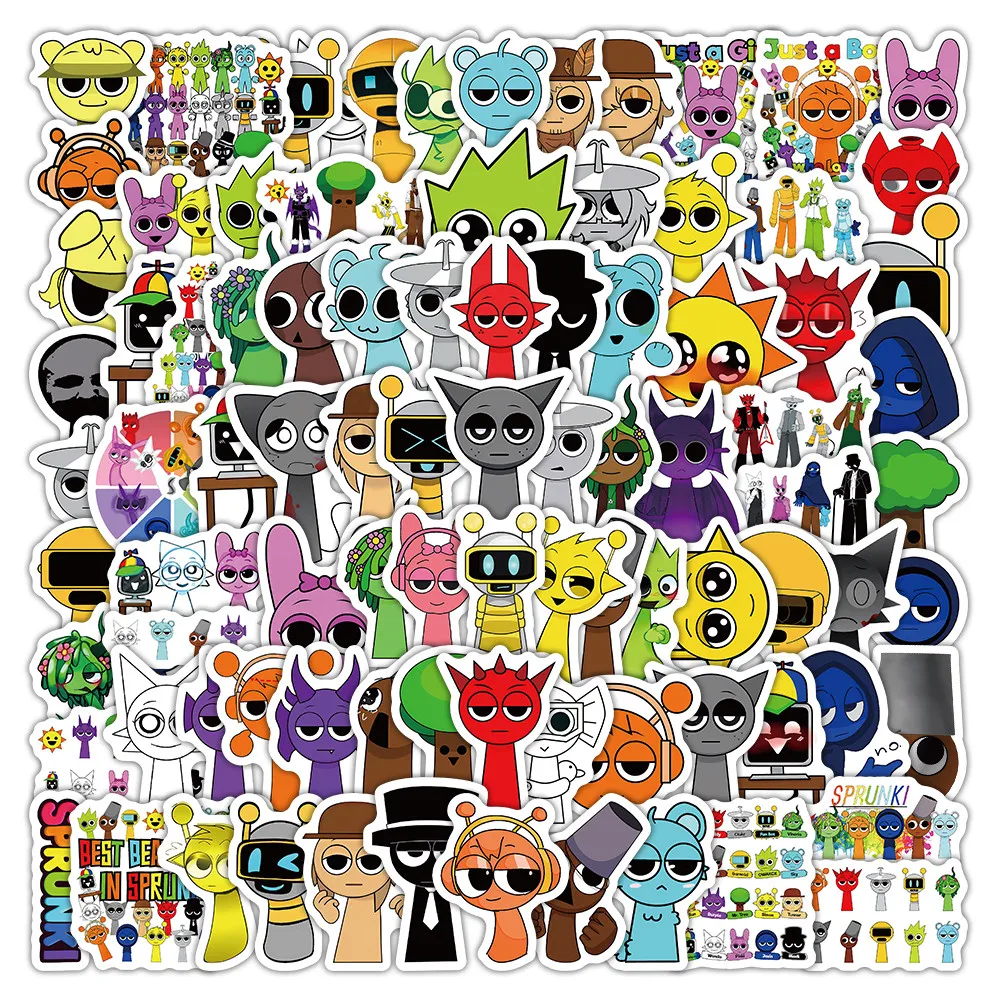 106 قطعة من ملصقات جرافيتي Incredibox على شكل صندوق إيقاع كرتوني |   شارات Doodle ذات طابع اللعبة |   مثالية لأجهزة الكمبيوتر المحمولة (متجر Anime Worlds)