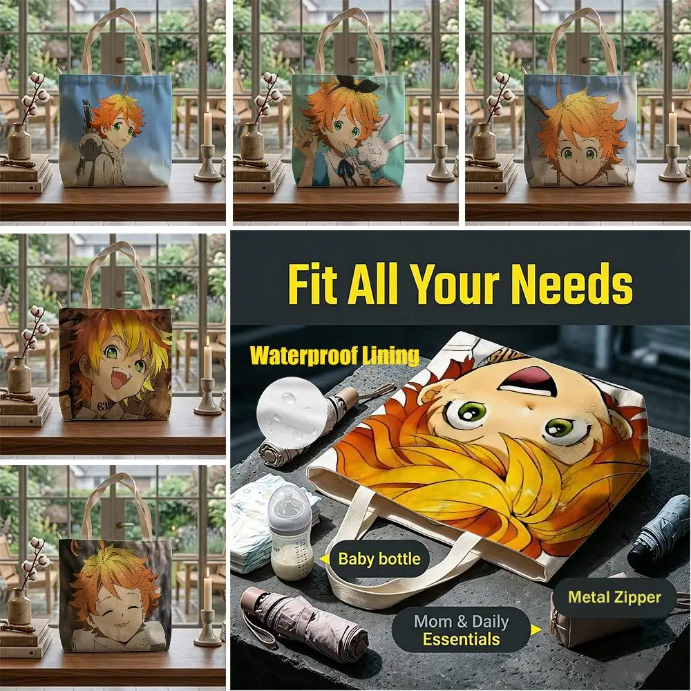 

Emma The Promised Neverland Storage Bags Waterproof Canvas bags suitable for going to class, shopping, gifts, and commuting