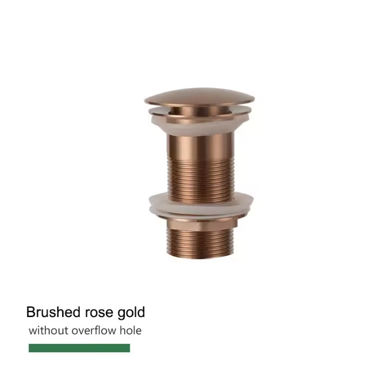 Badkamergootsteen Push Down Pop-up Stop Afvoer in geborsteld goud, mat zwart, wit, rosé goud, goud, chroom wastafelaccessoires