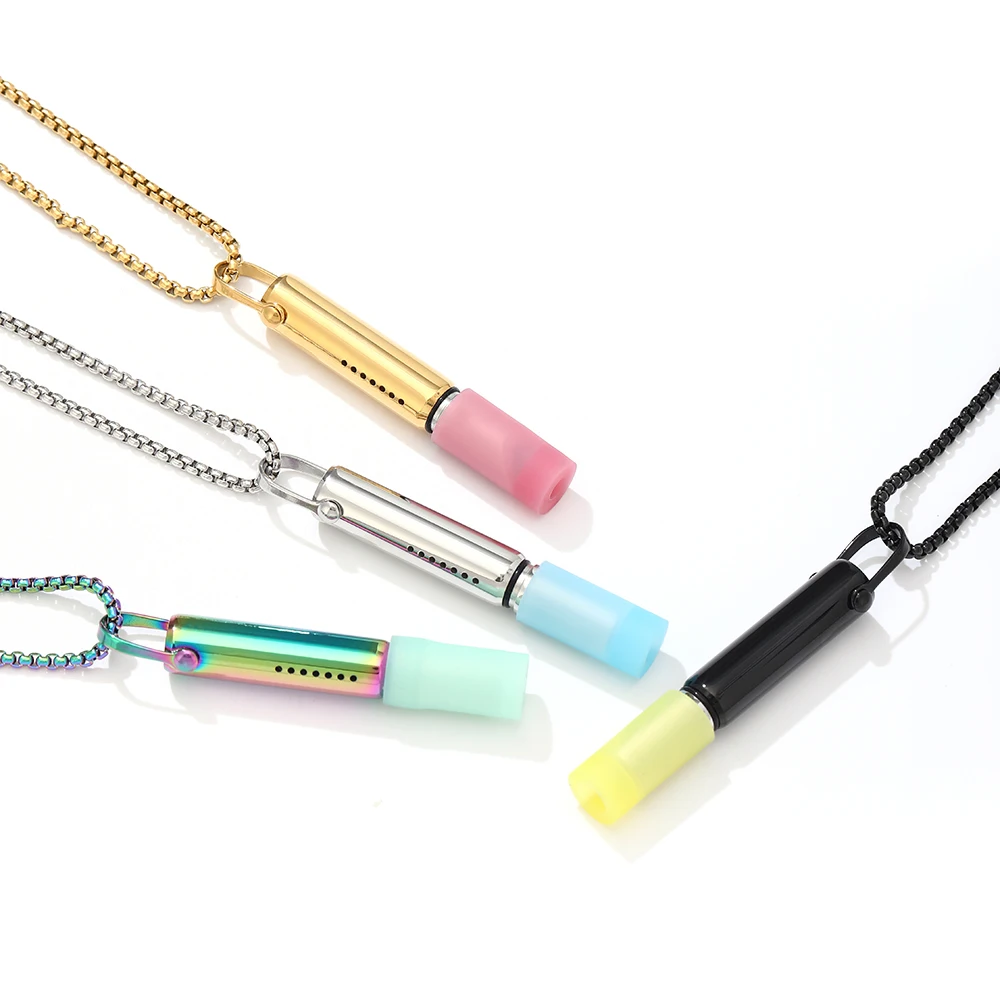 Anxiety & Smoking Cessation Necklace (Stainless Steel) - Breath Resistance for Mindfulness, Emotion Regulation & Stress Relief