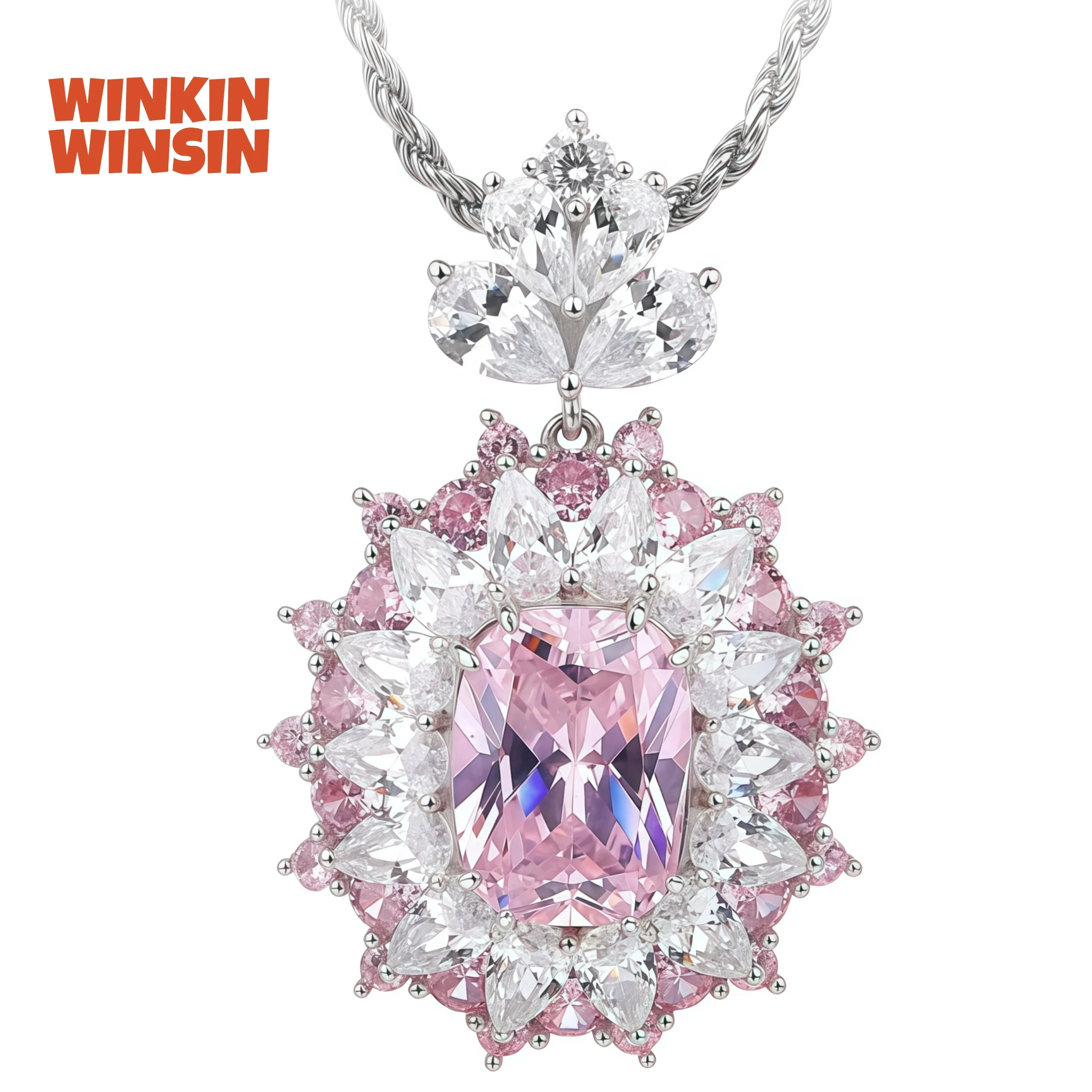 

WINKIN WINSIN Brand MST High Quality S925 Pure Silver Necklace Women's High Carbon Diamond Electroplated Platinum Necklaces