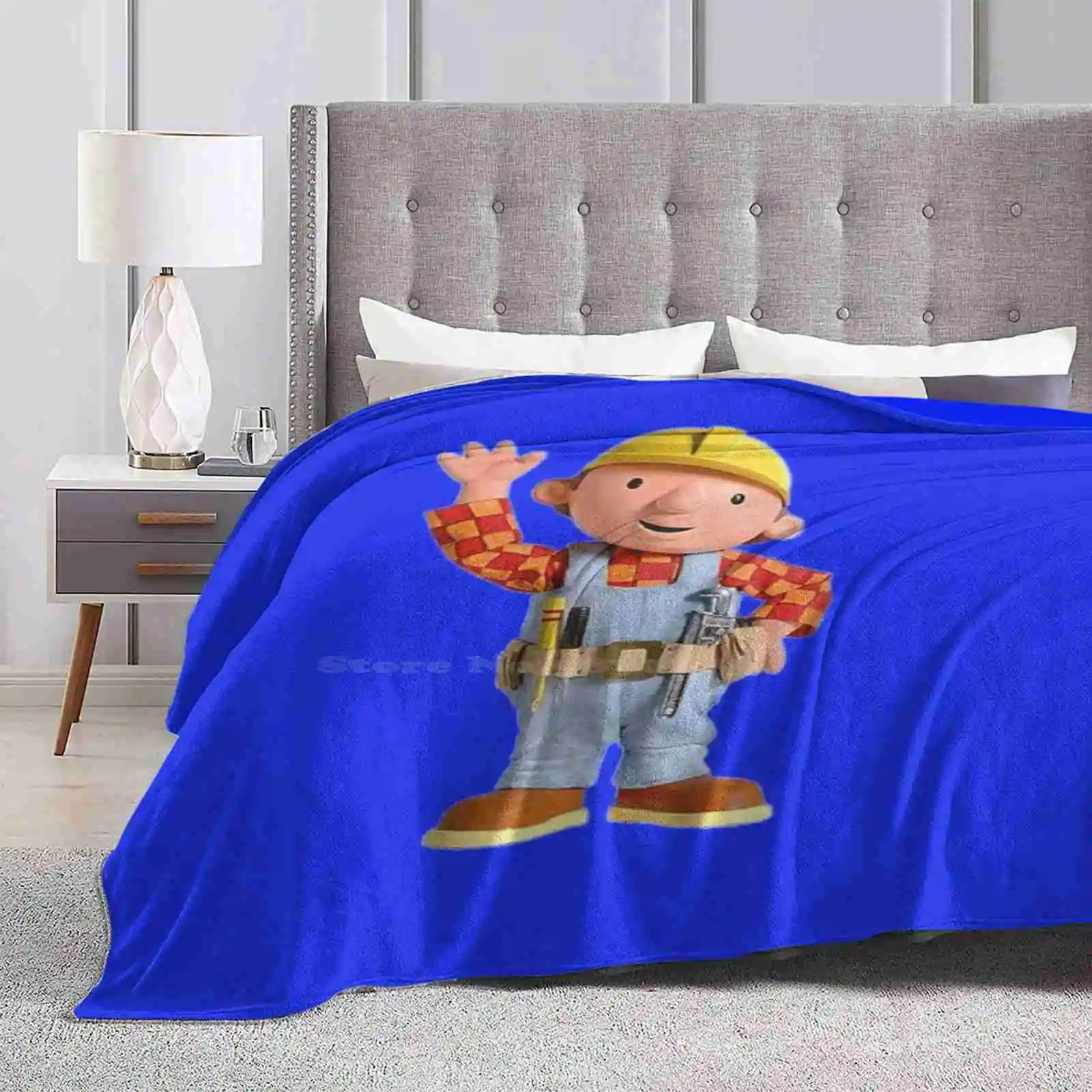 Bob The Builder For Home Sofa Bed Camping Car Plane Travel Portable Blanket Bob The Builder Bob The Builder Bob The Builder