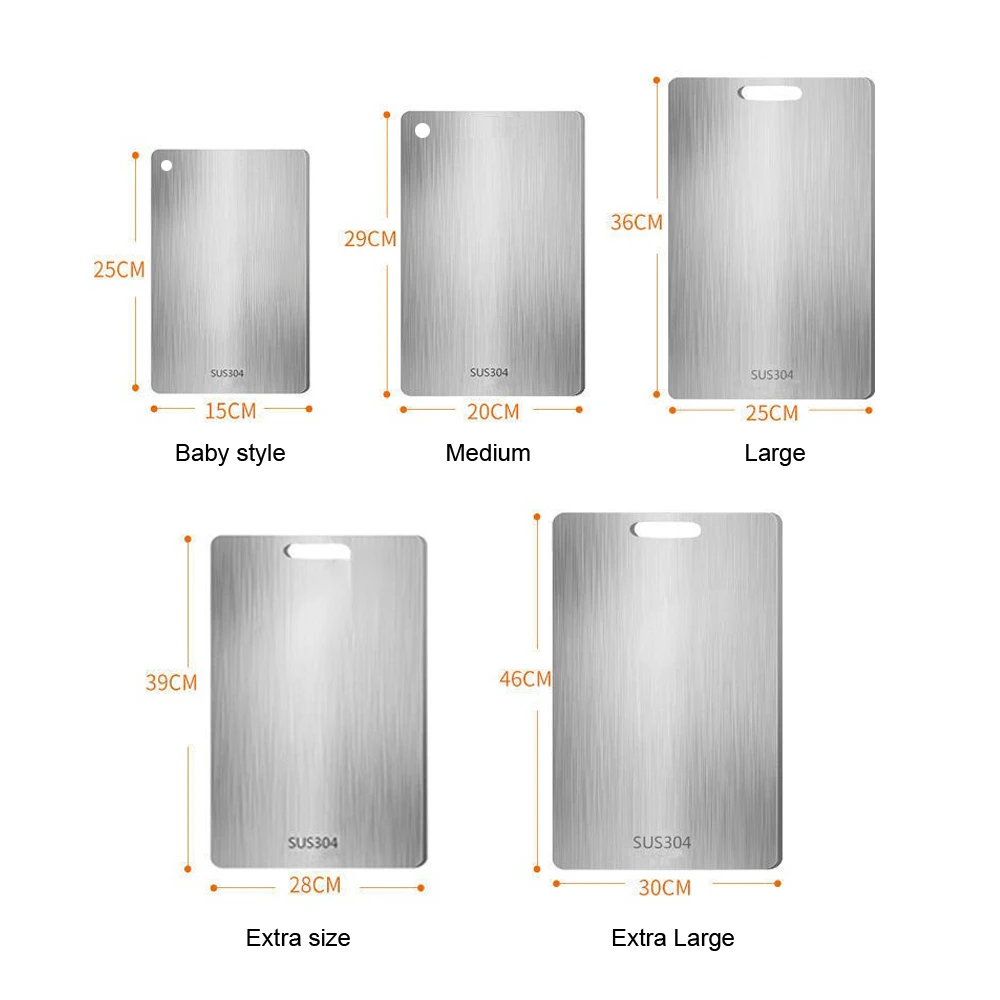 Tabla de cortar gruesa de acero inoxidable, antibacteriana y a prueba de moho, para amasar, para el hogar, cocina, novedad