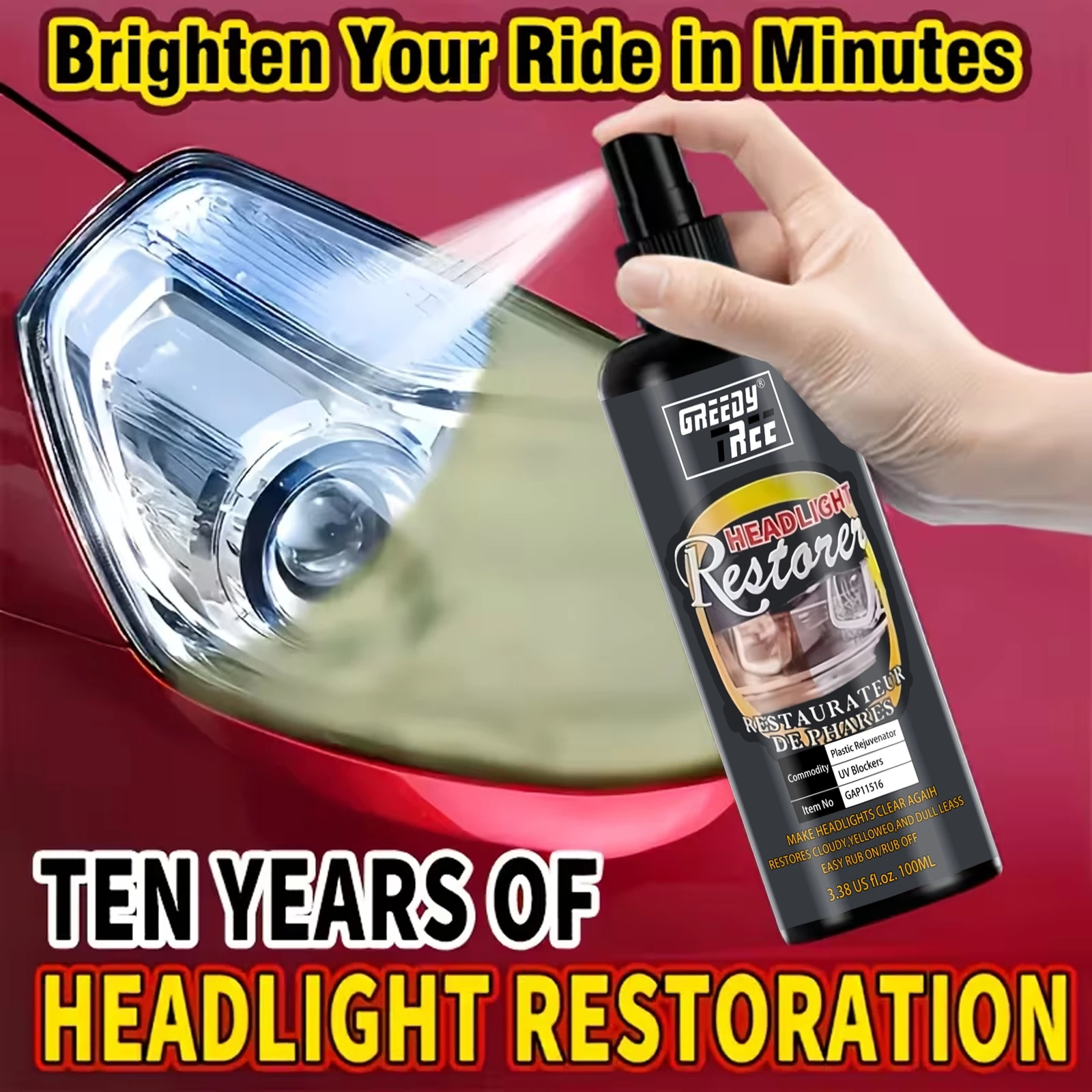 

Профессиональный комплект для ремонта автомобильных фар, простой в использовании комплект для обслуживания передних фар для окисленных, желтых и облачных автомобильных фар