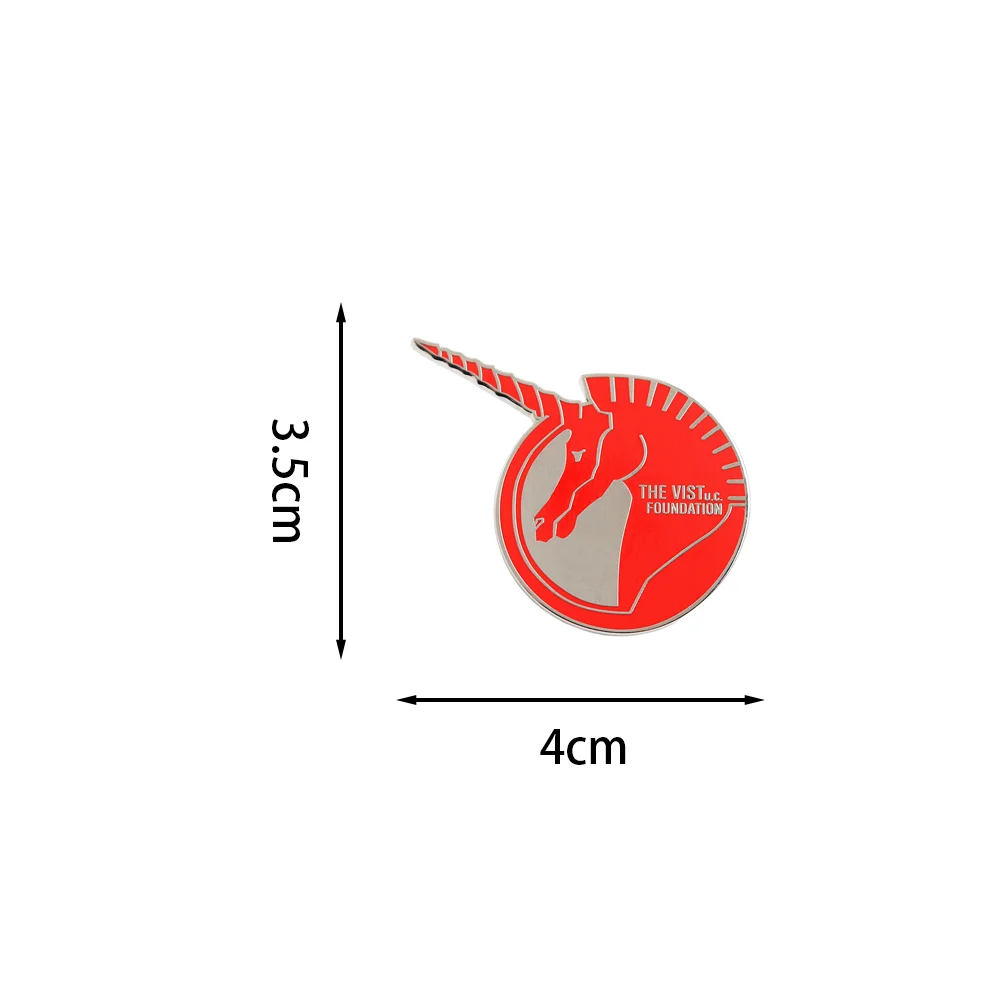 Vist Foundation Logo المينا دبوس MS RX-0 يونيكورن روبوت شارة الخيال العلمي التلفزيون الرسوم المتحركة الطرفية ثلاثية الأبعاد المشجعين جمع