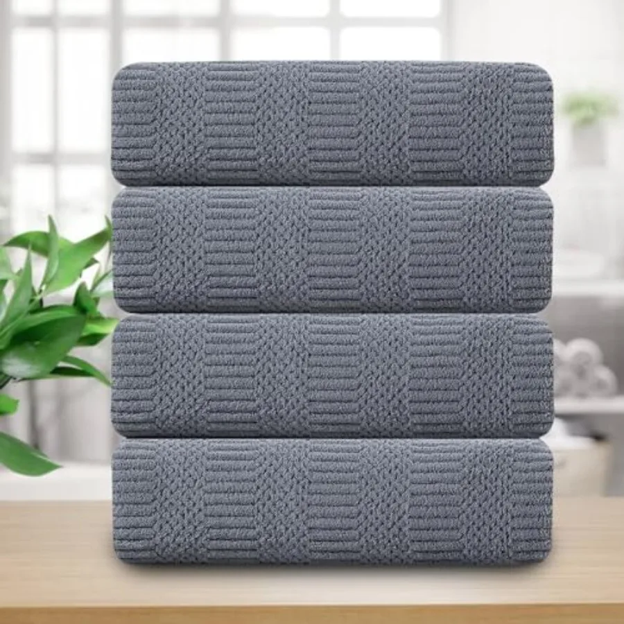 

4 Piece Oversized Bath Towels Set 35x70 Inches Gray Extra Large Soft Bath Sheet Chair Towels 600 GSM Highly Absorbent Quick Dry
