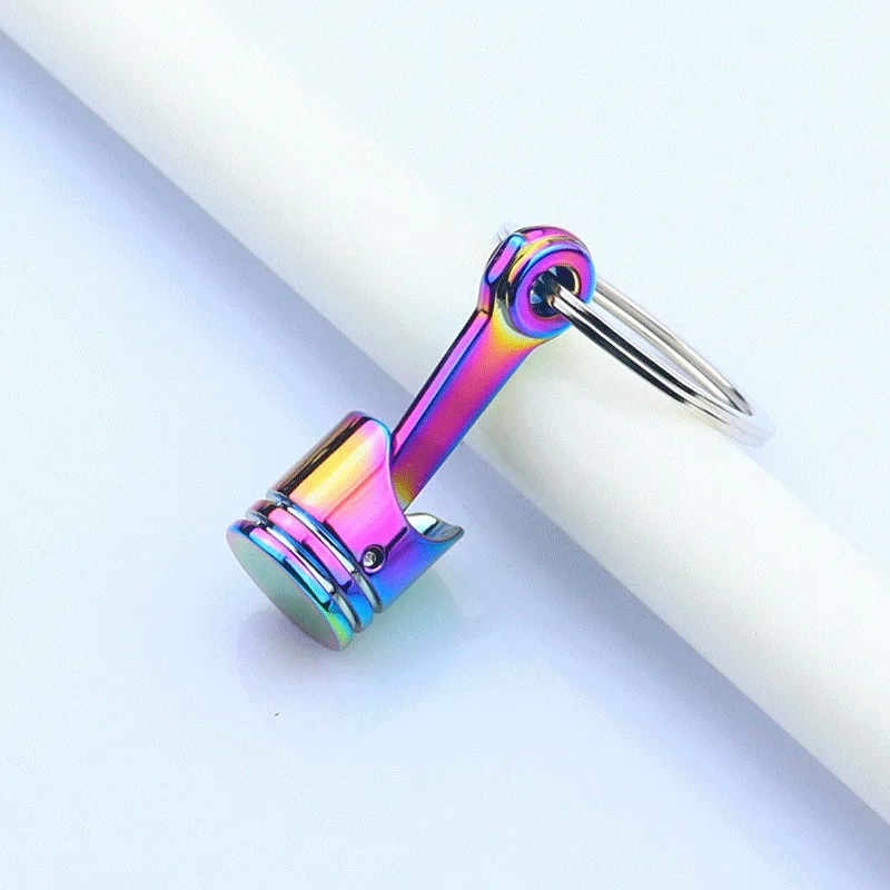 Car Engine Piston Style Keychain Key Ring Creative Metal Piston Model Keyring Keyfob Key Pendant Keychain decor Car Accessories