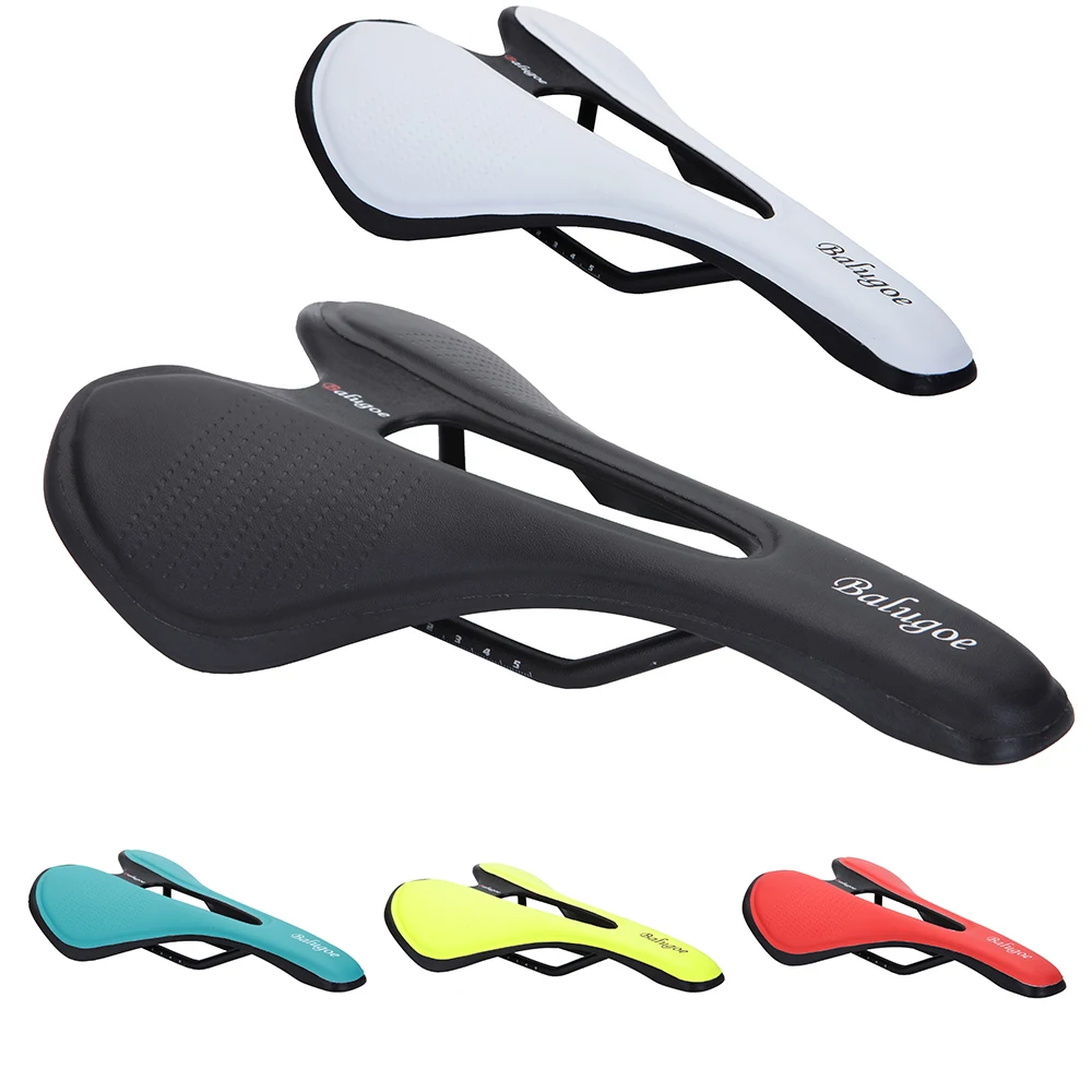 Bike Saddle MTB Mountain Road Bike Seat PU Leather Gel Filled Cycling Cushion Comfortable Shockproof Bicycle Saddle