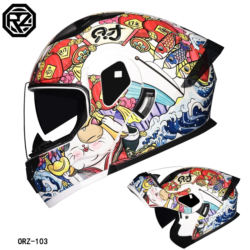 orz-103-new-motorcycle-modular-flip-helmet-abs-material-dual-lens-full-helmet-dot