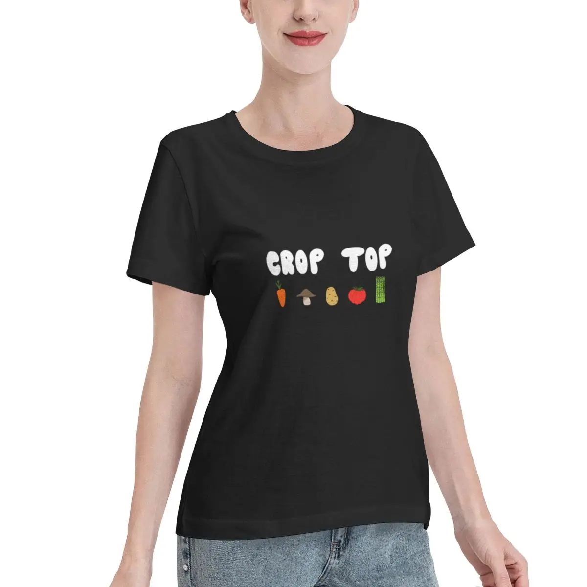 Budget Friendly Crop Top Design Boxy Women's T-shirt Youthful Korean Fashion Top