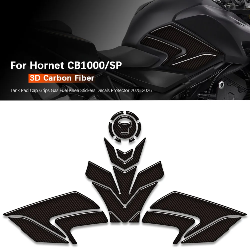 

For Hornet 1000 CB1000 CB 1000 SP Tank Pad Cap Grips Gas Fuel Knee Stickers Decals Protector Carbon Fiber CB 1000 2025 2026