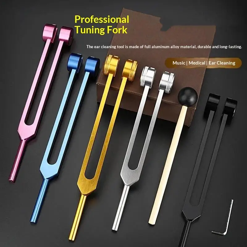 Healing Chakra 128 Hz Tuning Fork Set Sound Therapy Aluminium Alloy Bio-Acoustic Tuning Fork Portable Colorful