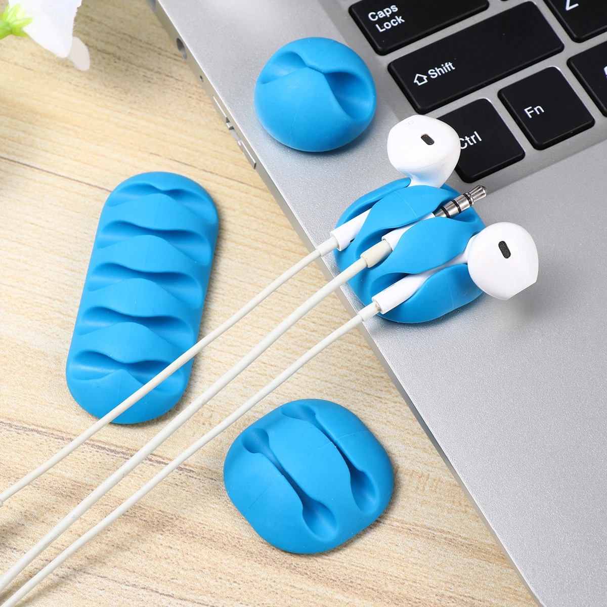 

20 Cable Clips 5 Styles Each TPR Durable Adhesive Wire Organizer Keep Desk Tidy Blue Porous Desk Cable Organizer Cord Clip
