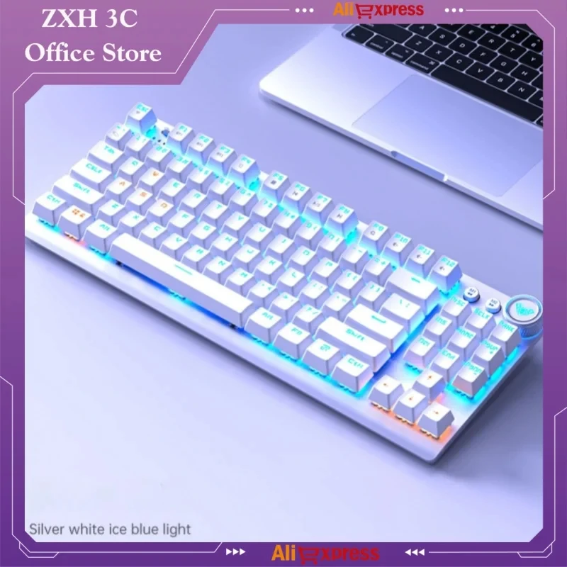 

Aula F3001 Mechanical Keyboard Wireless Bluetooth Three Mode Full Key Non Impact 87 Key Game E-sports Office Typing Peripheral