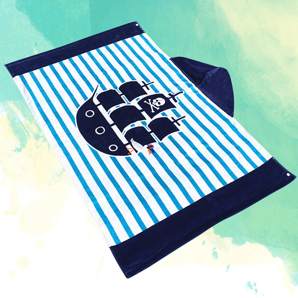 

Kids Hooded Towel Beach Wrap Large Cartoon Print Quick Dry Bathrobe Soft Cotton Waterproof Buckle Design For Swimming Pool Beach