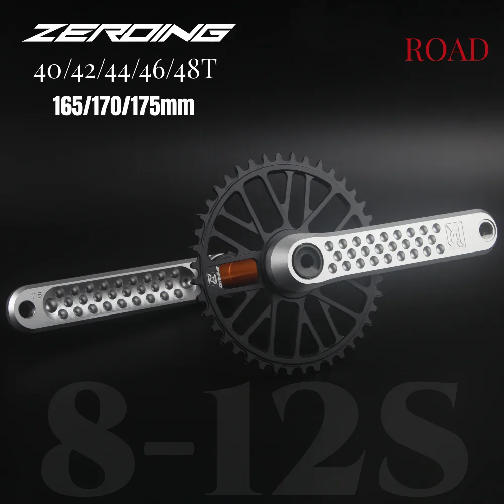 ZEROING Road Folding Bicycle Crankset 10/11/12speed Single Chainring 40/42/44/46/48T With Bracket Bottom BSA For Gravel Bike