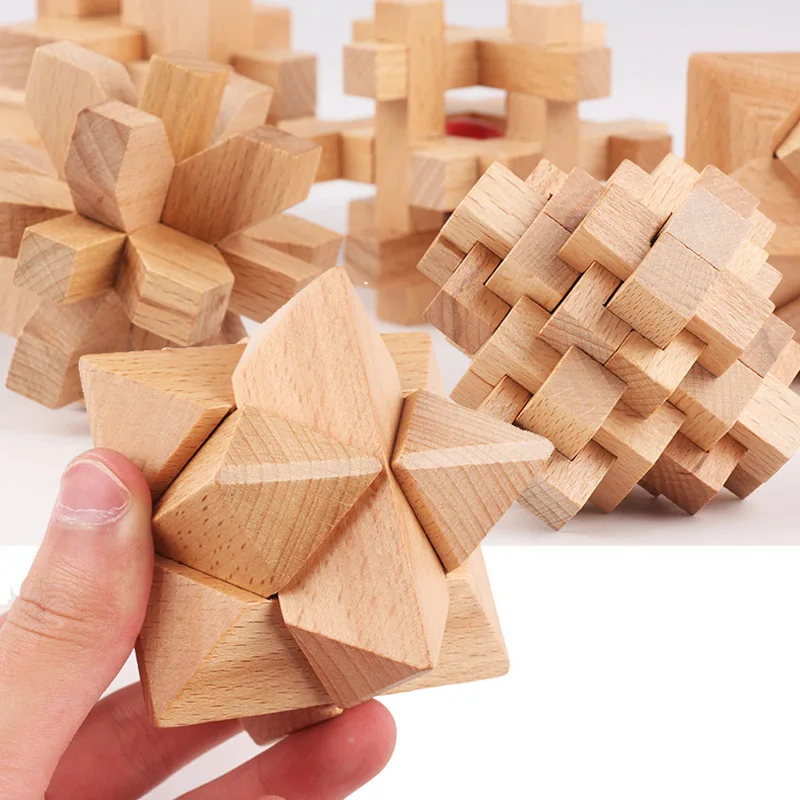 Lu Ban Puzzle Holz Gehirn Spielzeug IQ Spiele Kinder Und Erwachsene Casse Tete Rompecabezas 3D De Madera Juegos De Inteligencia – Detail 5