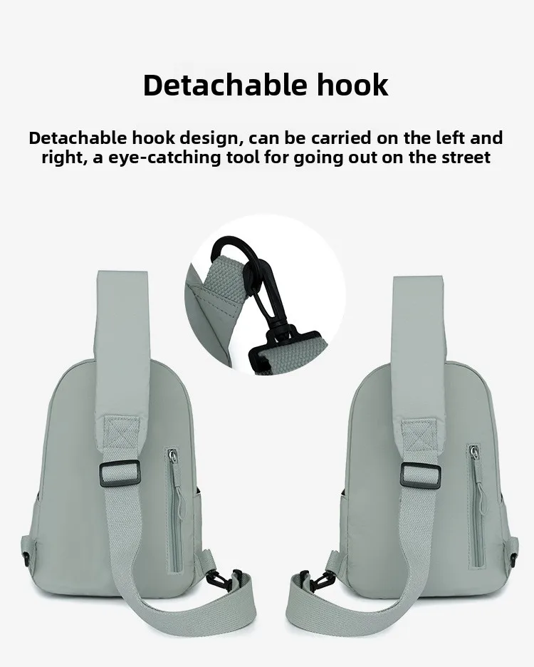 Neue Einfarbig Lässige Umhängetasche Leichte Wasserdichte Nylon Unisex Schulter Sling Rucksack Große Kapazität Reisetasche – Detail 10