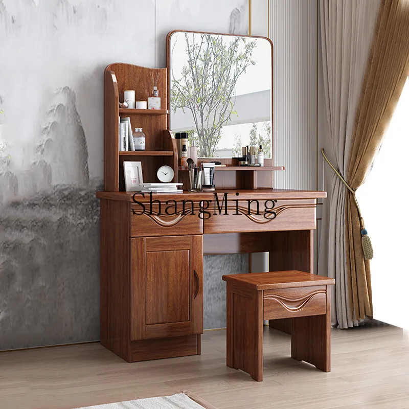 

SM solid wood dresser mirror dressing table bedroom simple modern new Chinese small apartment