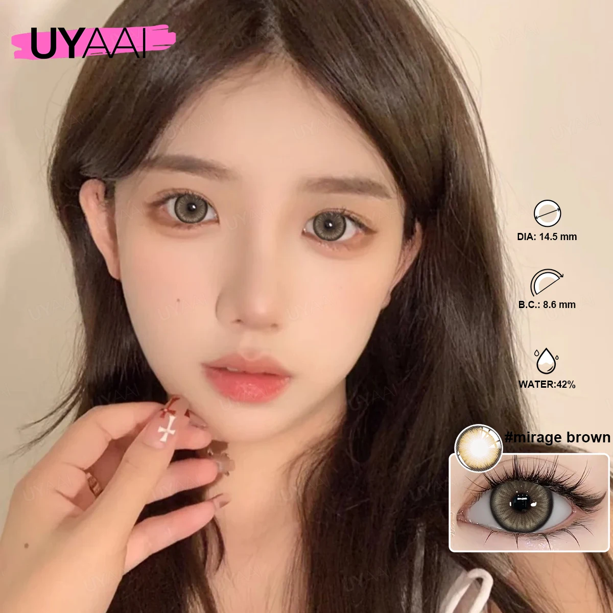 UYAAI NEUE Farbkontaktlinsen Beauty Makeups Natürliche Kontaktlinsen Grüne Kontaktlinsen Kreislinsen Blaue Linsen Braune Kontaktlinsen – Detail 16