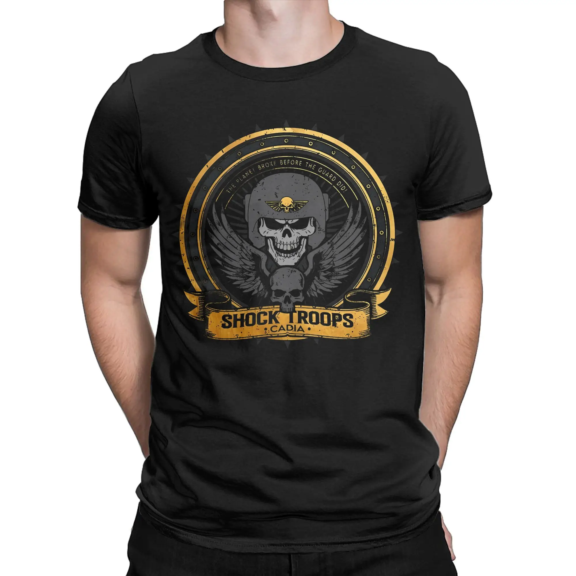 Men Women Warhammers  40k CADIA BLACK & GOLD T Shirt  Cotton Clothes Awesome Short Sleeve O Neck Tees Original T-Shirts