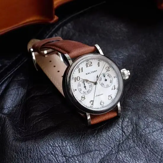 Baltany Men Automatic Watch 41mm Mechaical Wristwatch Sapphire Mirror 50M Waterproof Miyota 9122 Dual Calendar Month Week