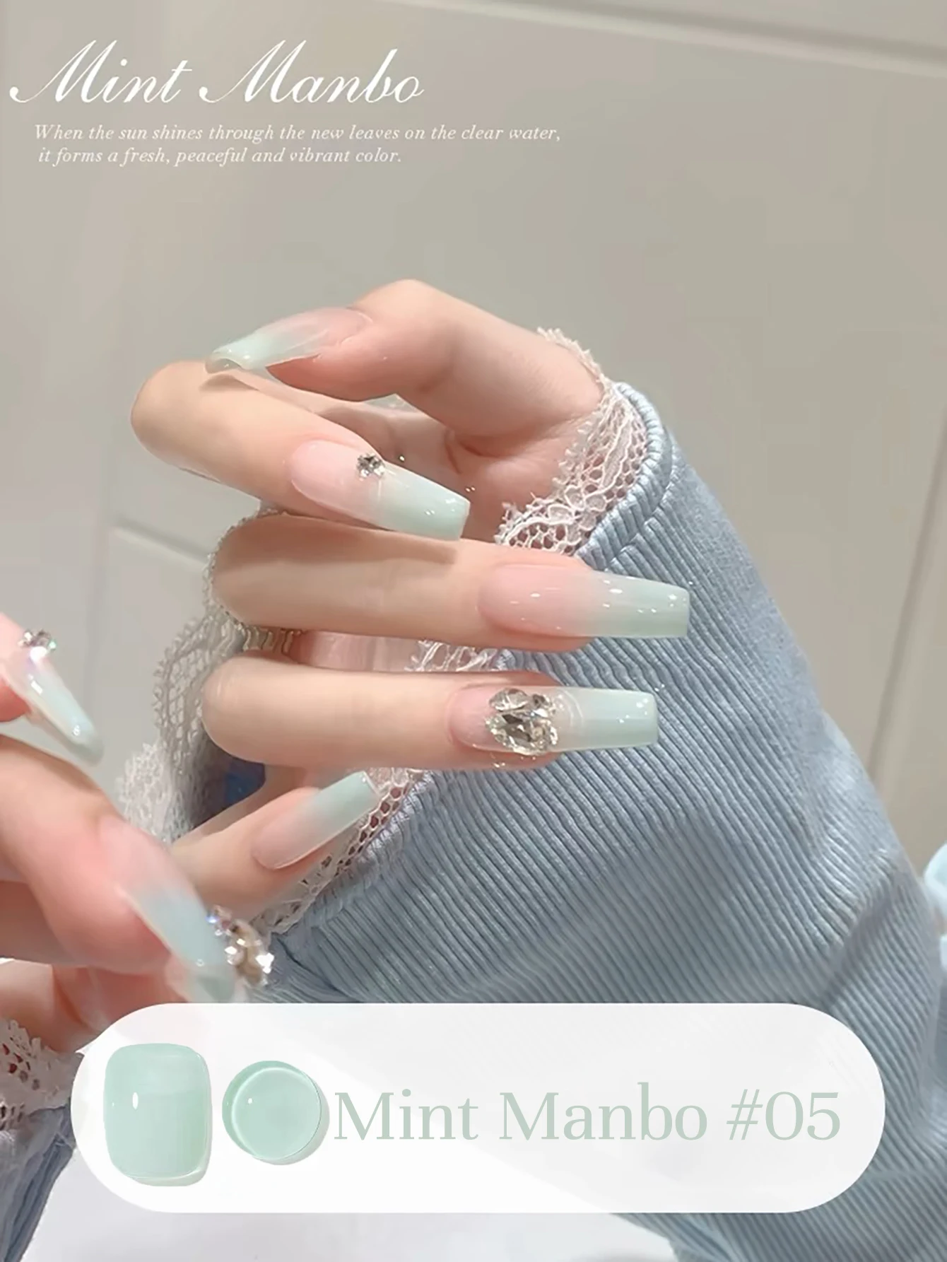 ZH 1-18 ชิ้น Mint Mambo เจลเล็บ 2025 ใหม่ Ice Permeable ครีมสีเขียวสีฟ้าสีเขียวพิเศษสําหรับเล็บ Shop เล็บอุปกรณ์เล็บ