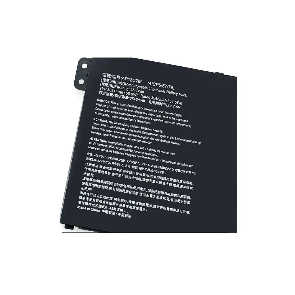 15.4V 55.9Wh AP18C7M Laptop Battery For Acer Swift 5 SF514/SF414/SF313/SF316 ConceptD 3 TRAVELMATE/SPIN/P4/TMP414RN-51 Series