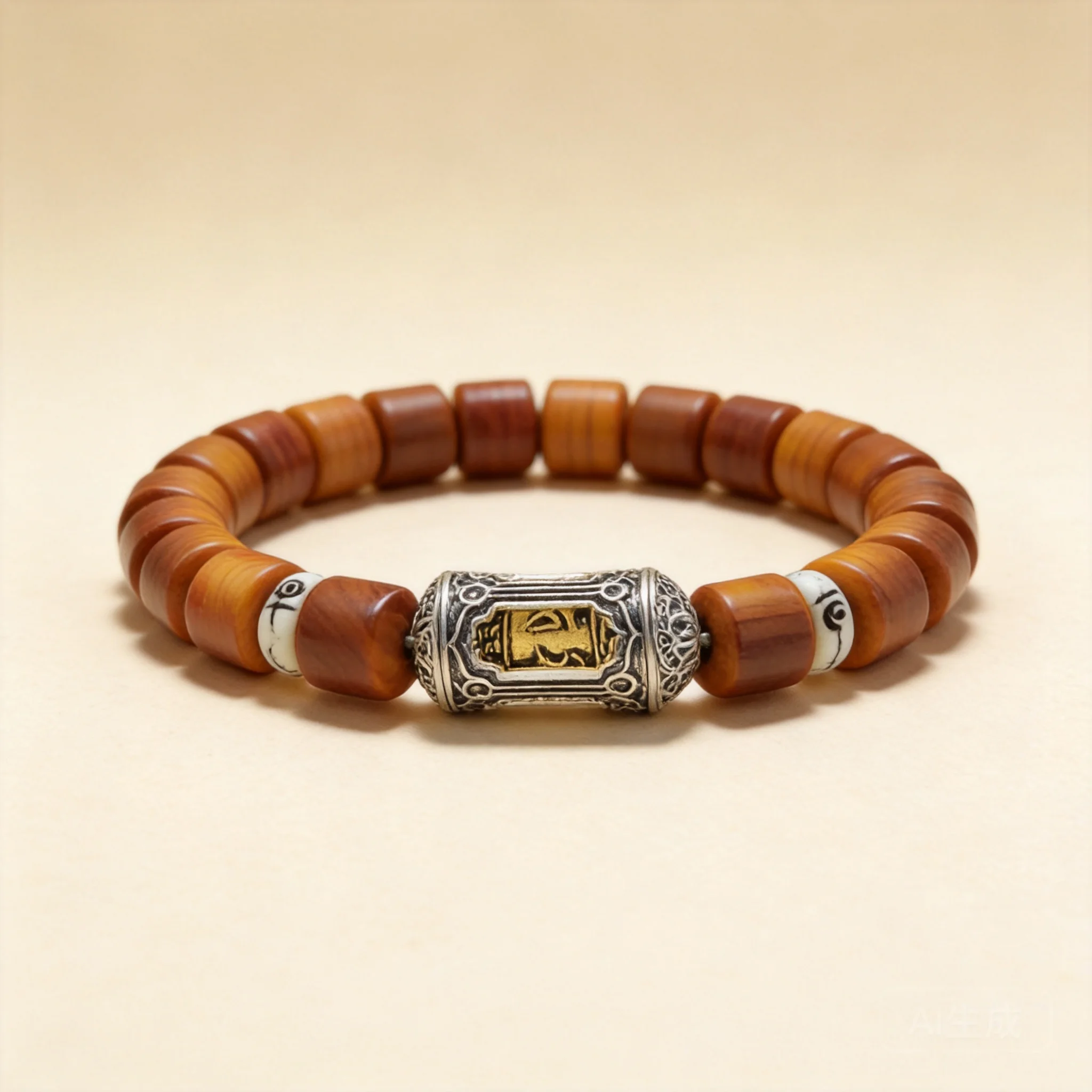 Chinese Style Lucky Thuja Wood 10mm Beaded Bracelet With Vajra Pestle Vintage Unisex Prayer Mala Fidget Stress Relief Good Fortu