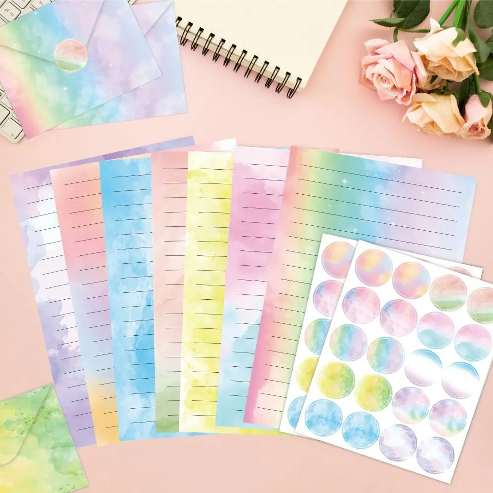 160pcs Watercolor Letter Paper and Envelope Set Invitation Card DIY Postcards Stationery Writing Paper Artistic Design Vintage