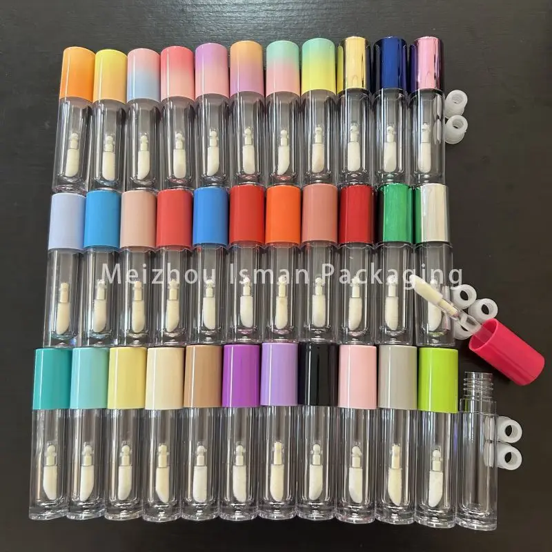 50Pcs Newest Design Candy Color Big Wand Applicator Round 5ML Lip Gaze Bottle Cosmetic Big Brush Lip Gloss Tube Container