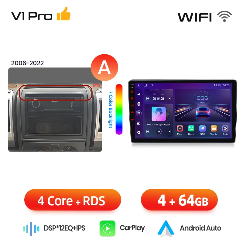 Junsun draadloze CarPlay Android Auto autoradio voor Fiat Ducato / Peugeot Boxer / Citroen Jumper (X250) 2006-2014 met ingebouwde koelventilator, Android GPS navigatie, multimediaspeler, WiFi, DSP,
