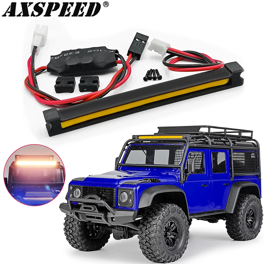 AXSPEED Roof Light COB Headlights Taillights LED Lights Group for 1/18 RC Crawler Car TRX4M Defender Model Parts