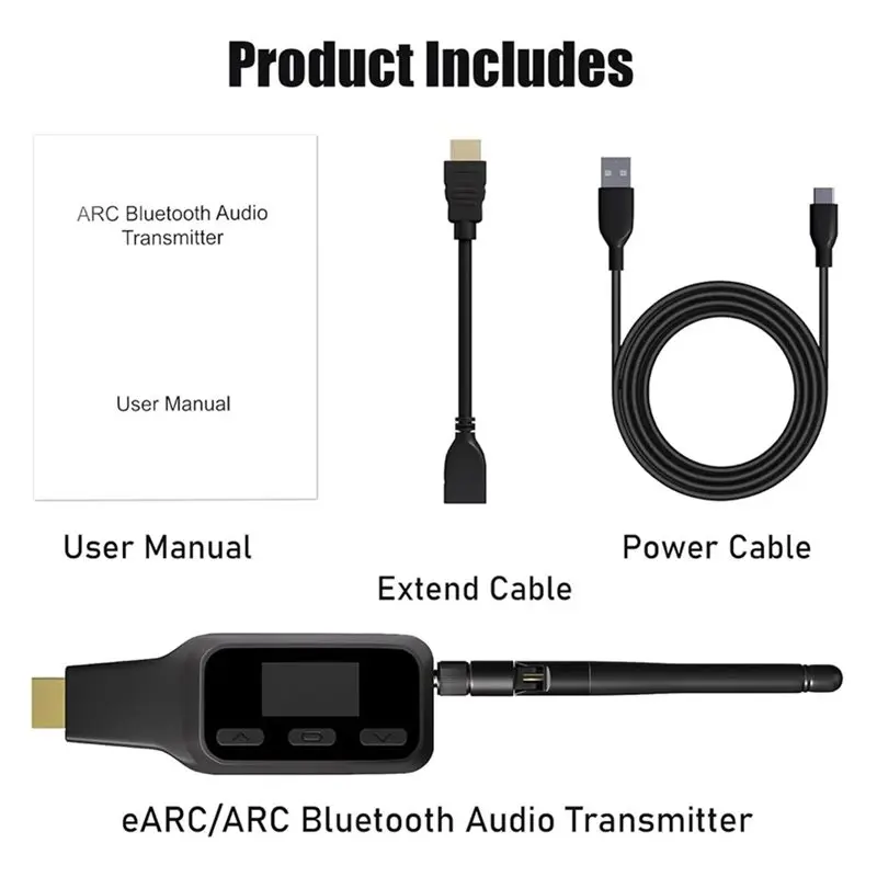 N75R-HDMI-Compatible For Wireless Headphone Audio Extractor Adapter, ARC To Bluetooth Transmitter For TV Soundbar Speakers