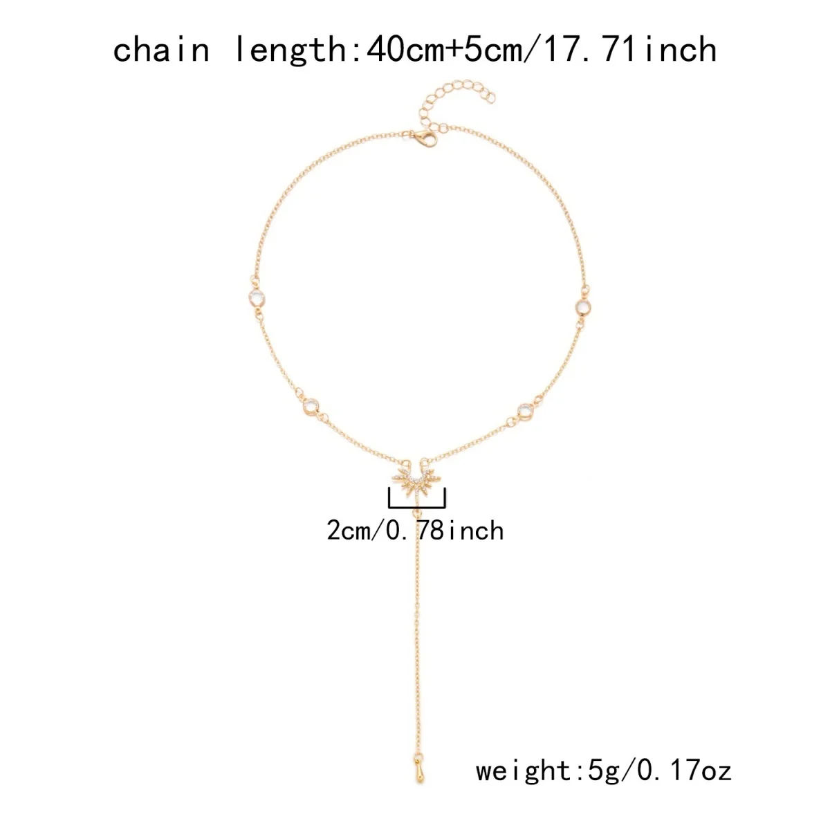 Doppelschichtige Strass-Geometrische Sonnenanhänger-Halskette in Y-Form für Frauen, Eleganter Rhombischer Sonnenblumen-Choker, Partyschmuck – Detail 30