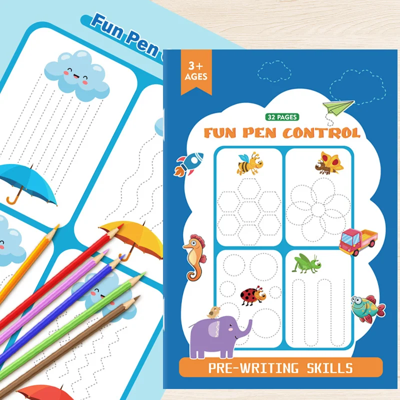 Pen Control Training Book, Fun Sketching and Copying, Concentration and Fine Motor Education Activity, Whole Brain Development