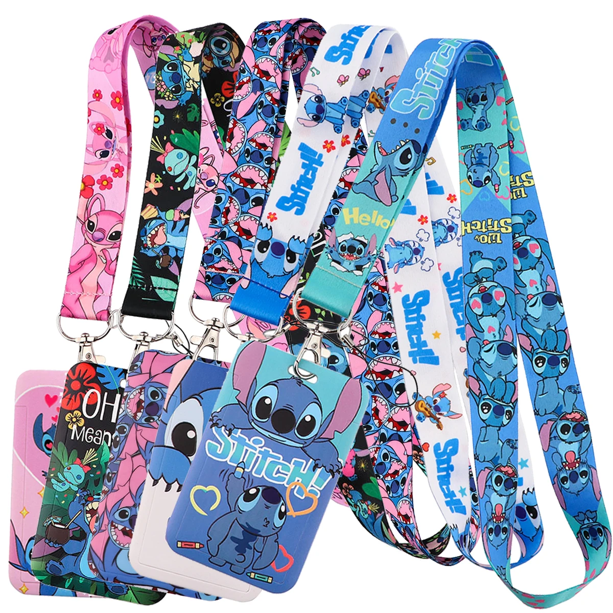 Stitch Cute Cartoon Animation Lanyards For Keys Chain ID Credit Card Cover Pass Mobile Phone Charm Neck Strap Badge Holder Gifts