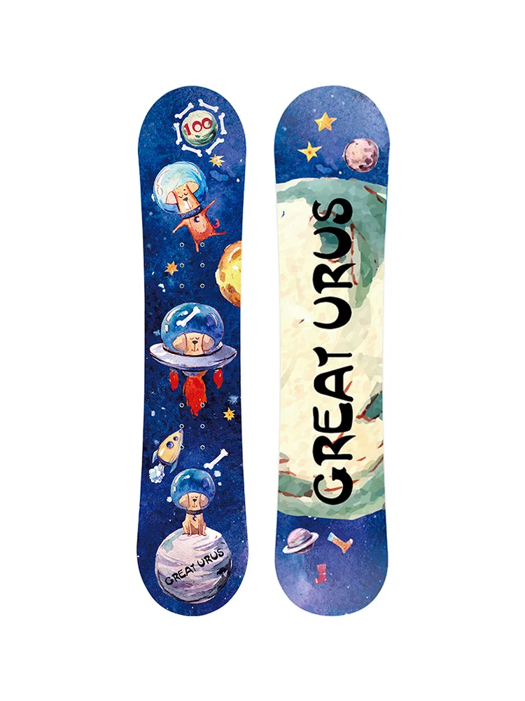 Space Dog New Snowboard Children's Snowboard Sandwich Flat Flower Beginner