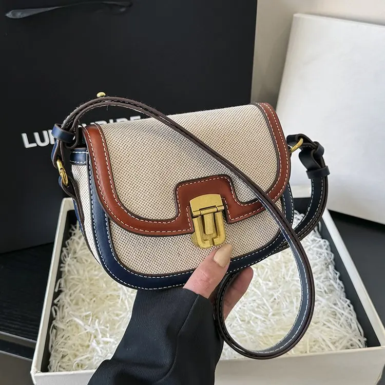 

‌ 2025 женская винтажная парусиновая седельная сумка, регулируемая сумка через плечо для повседневной работы, путешествий, предметы первой необходимости, органайзер для подгузников