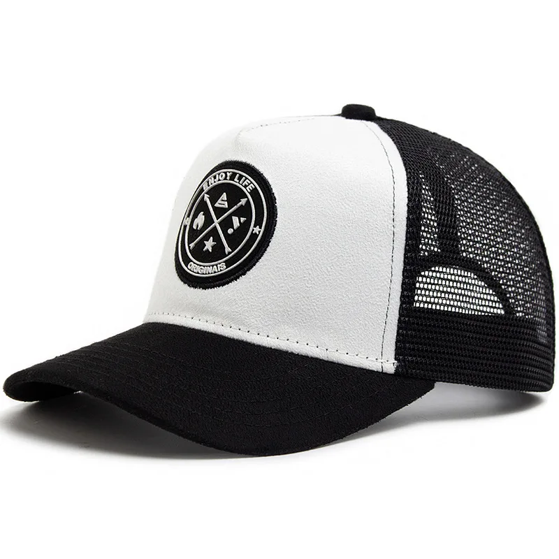

Summer Round Label Suede Baseball Cap Men's Mesh Versatile Sunshade Women's Hip-hop Hat Trend