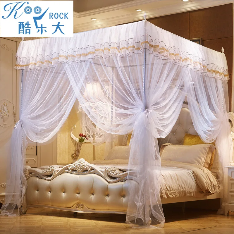 

Элегантная москитная сетка в стиле принцессы: три входа, плотное плетение и прочная подставка для кроватей размера Queen/King (1,5 м/1,8 м)