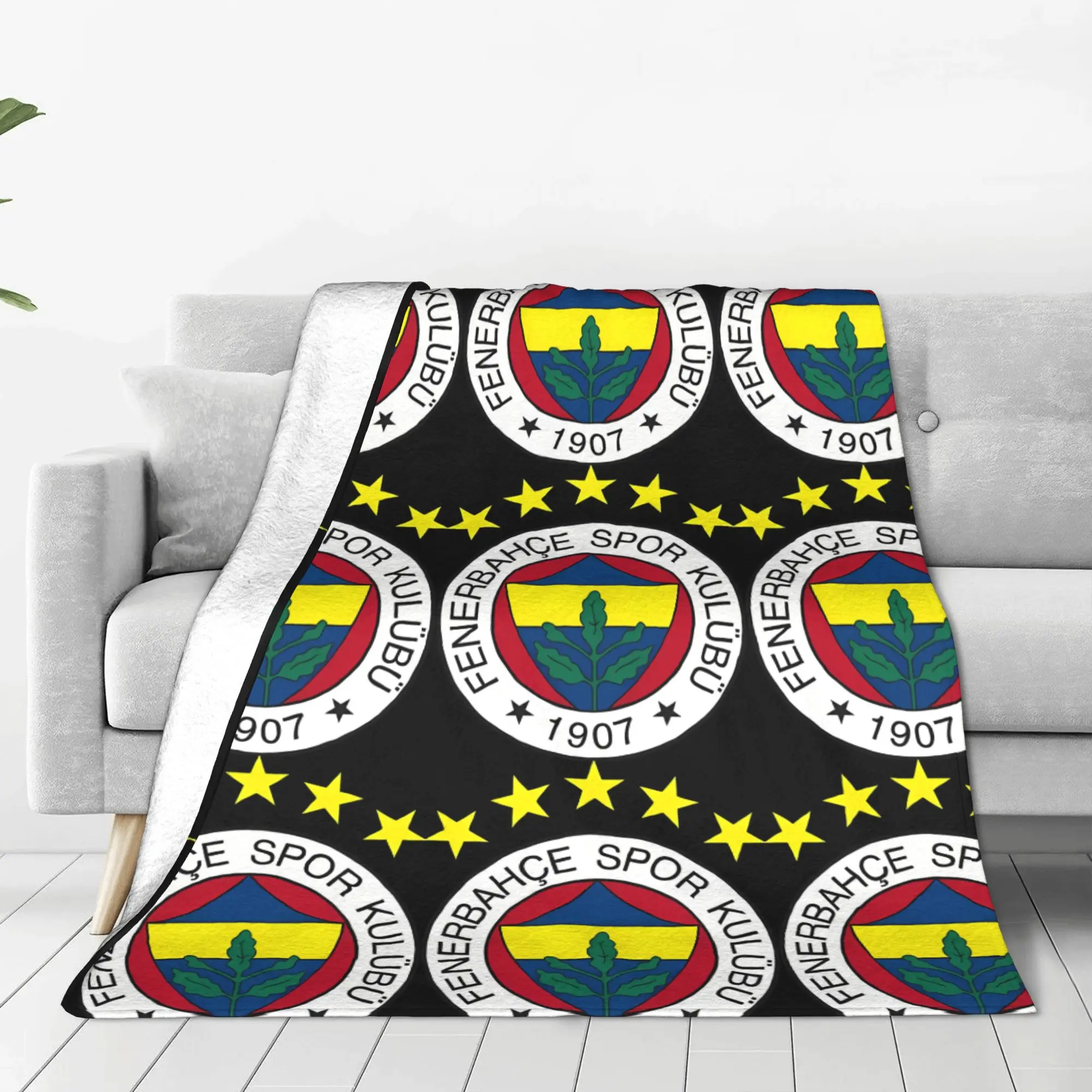 1PC Home Cutecore Stars Fenerbahce Blanket Super Cosy Plush Home Living Room Sofa Halloween