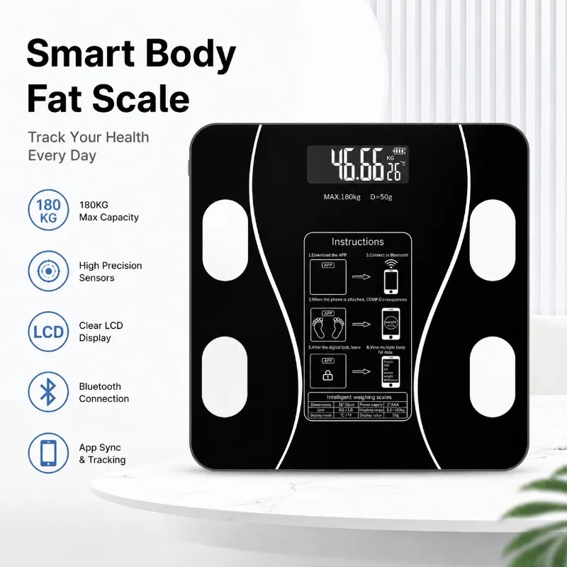 Latest USB Body Fat Scale Smart Accurate Household Fat Scale Adult Weight Scale Mini Digital Scale Weighing Device Weight Scale