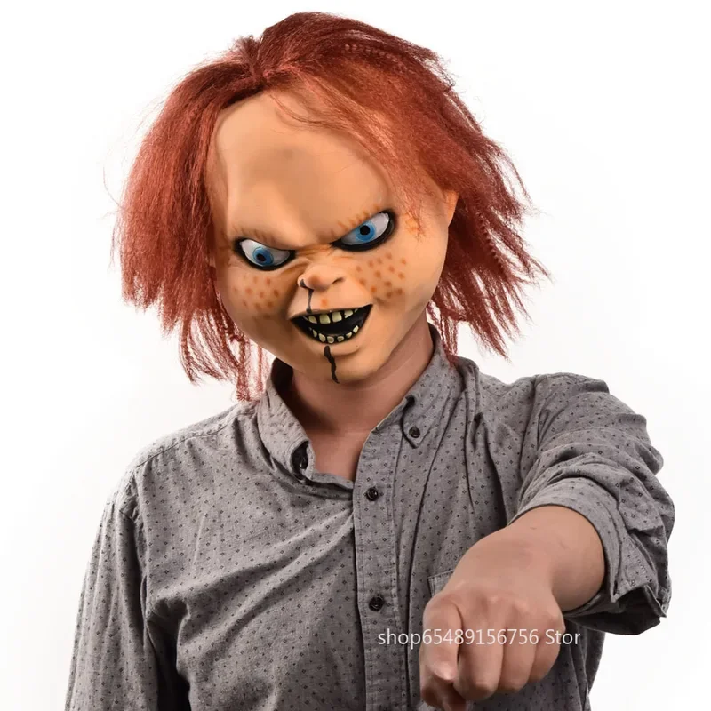 Chucky Mask Adult Child's Play Costume Masques Ghost Chucky Mask Face Latex Mascarilla Halloween Devil Killer Doll Helmet