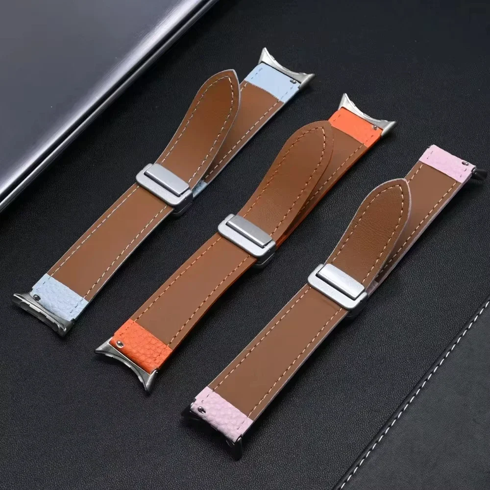 Leather Magnetic Clasp Band for Google Pixel Watch 3 41mm 45mm Unisex band Replaced Accessories for Pixel 3/2/1 41 45mm Bracelet