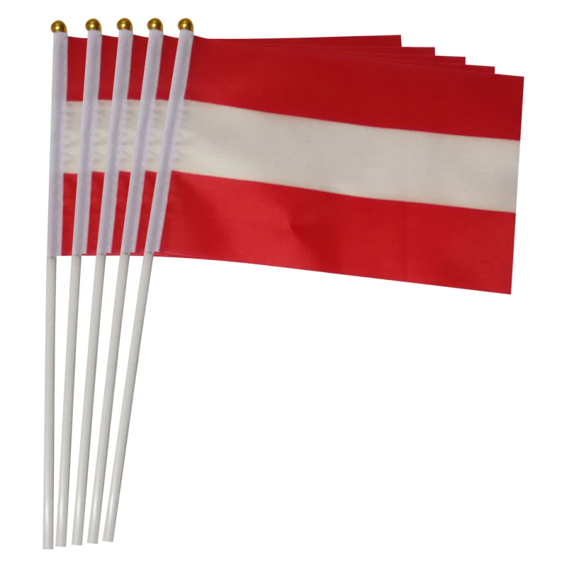 

xvggdg 100pcs 14 * 21cm Austria hand flag Promotion Wholesale Small Austria Hand Waving National Flag