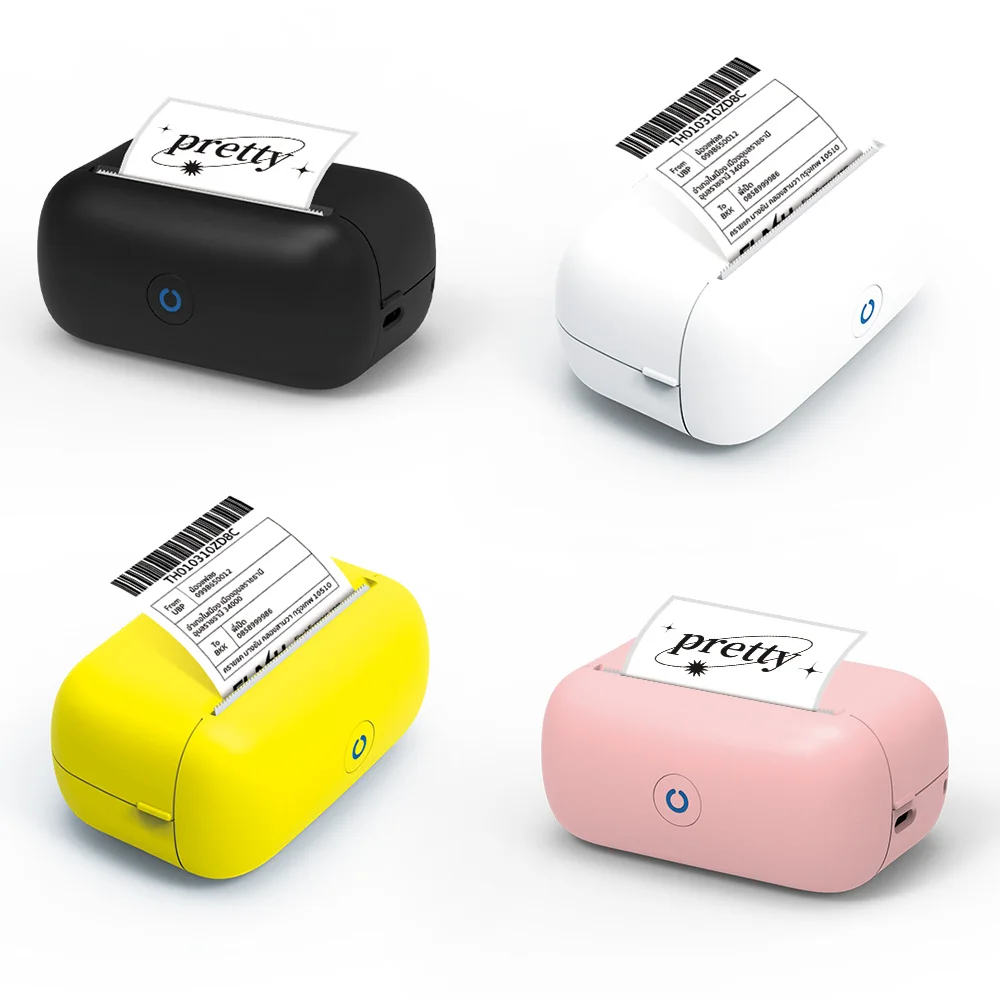

Портативный термопринтер для изготовления этикеток, Bluetooth-наклейка, высокоскоростная печать, 300 живот, с 1 рулоном наклеиваемой бумаги для этикеток, USB