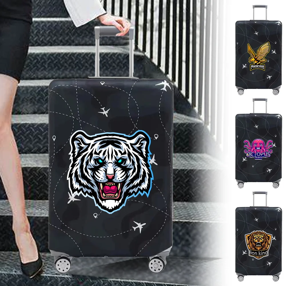 Luggage Cover Travel Suitcase Protective Cover Teamlogo Series Dust-Proof Thickened Elastic Fabric for 18-32inch Baggage Case